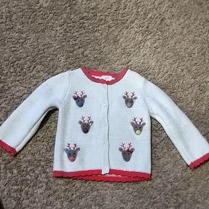 Toddler Mud Pie Holiday Reindeer Cardigan